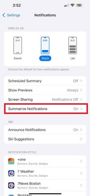 Apple iPhone users can disable the notification summaries. | Image credit-PhoneArena - Apple Intelligence continues to deliver fake news to iPhone users but you can turn this feature off